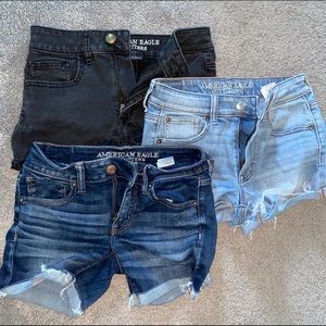 3 pairs of American Eagle jean shorts